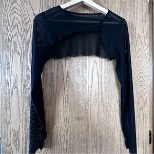 Black sheer/mesh cropped bolero